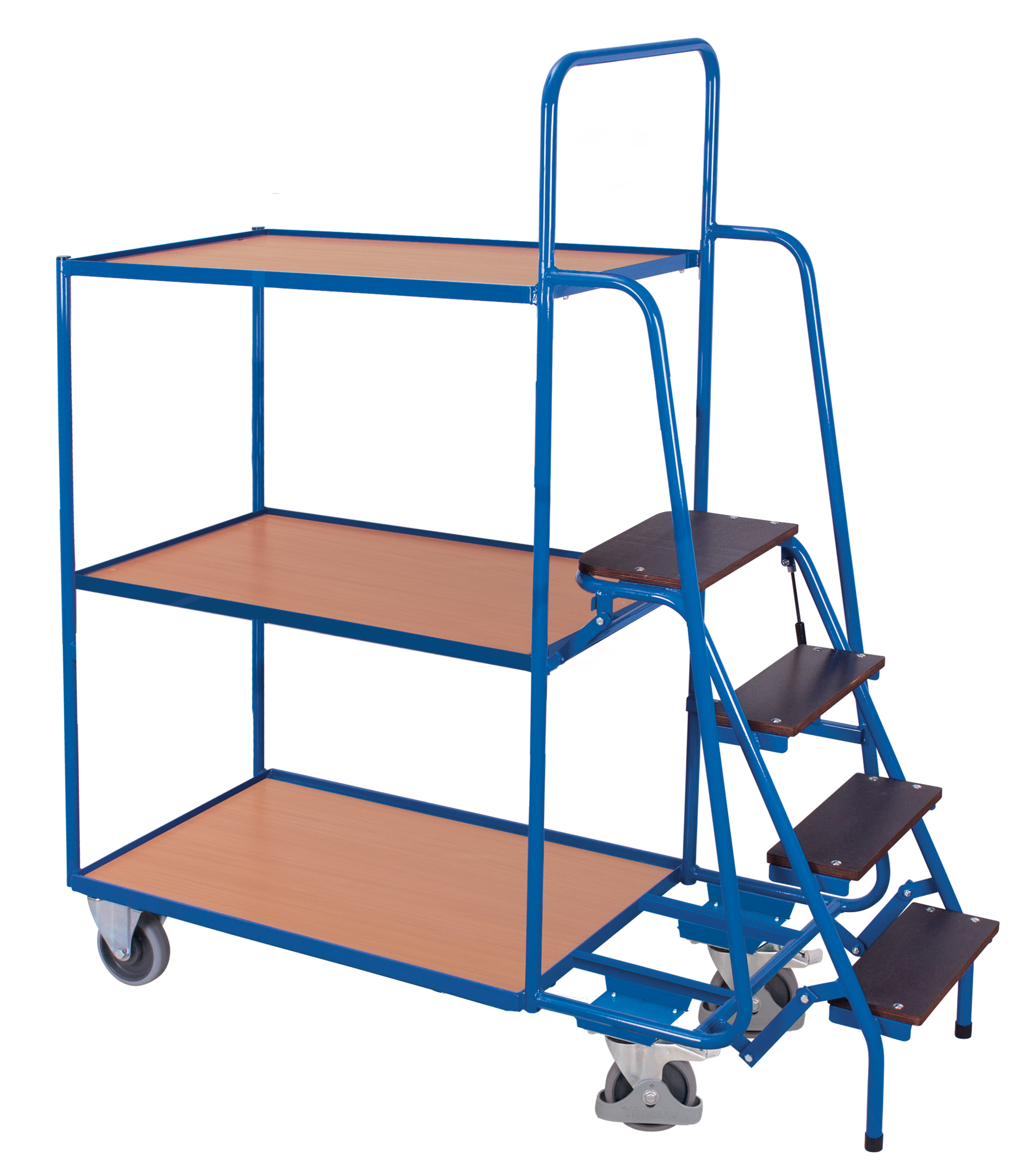 Chariot préparateur de commandes avec 3 plateaux, fort