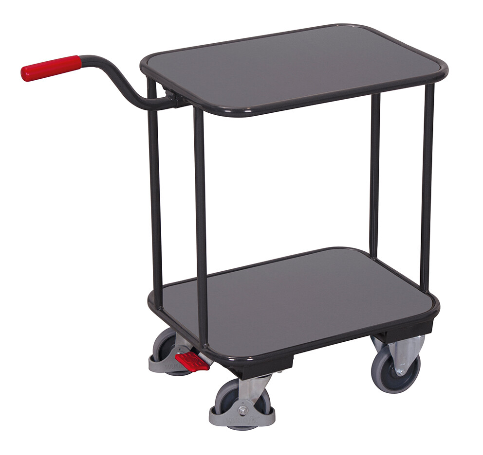 Push-handle dolly with 2 load surfaces