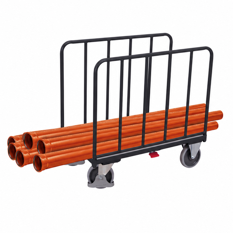 Side-frame trolley with tubular side walls