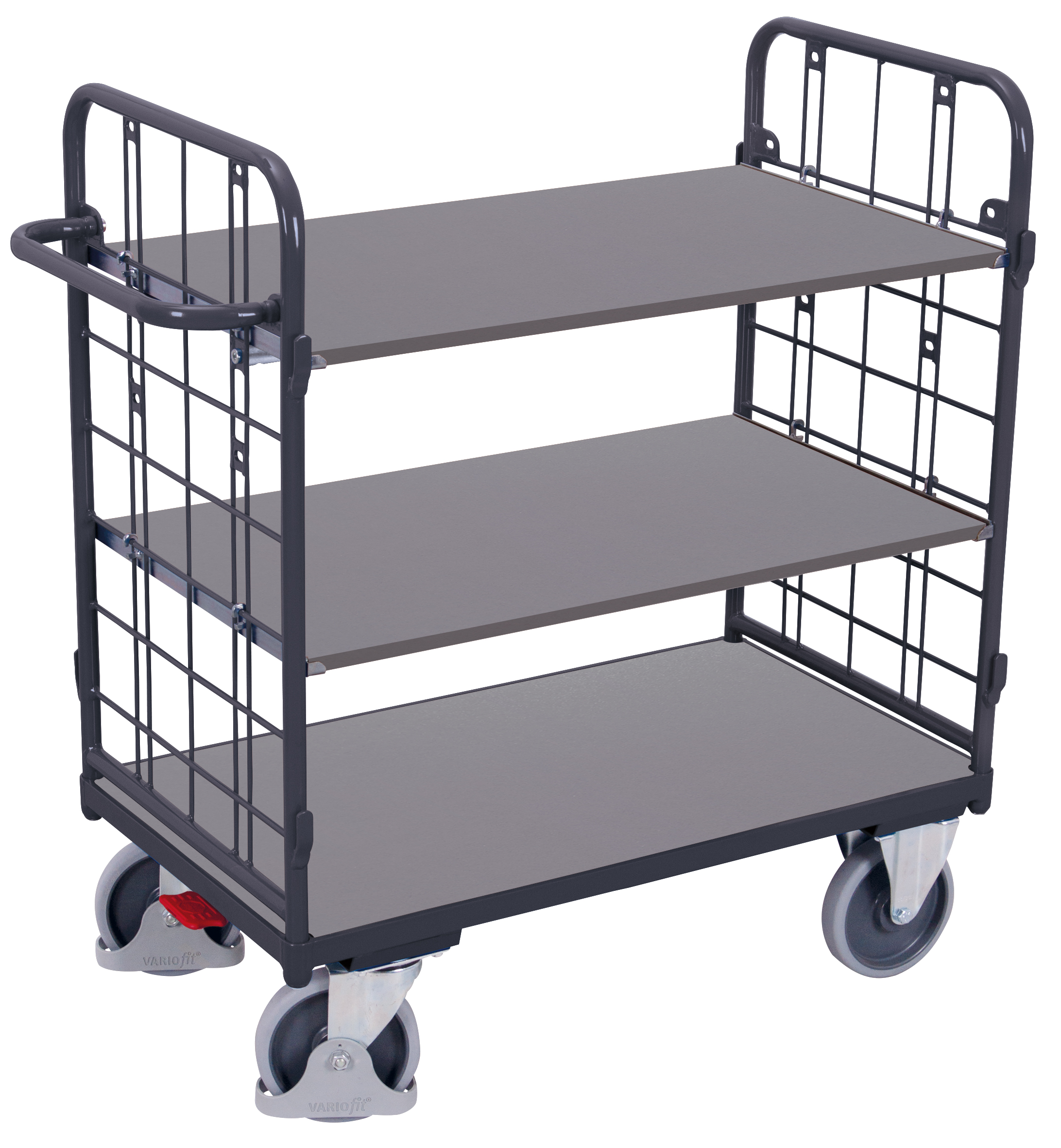 Chariot à étagères bas