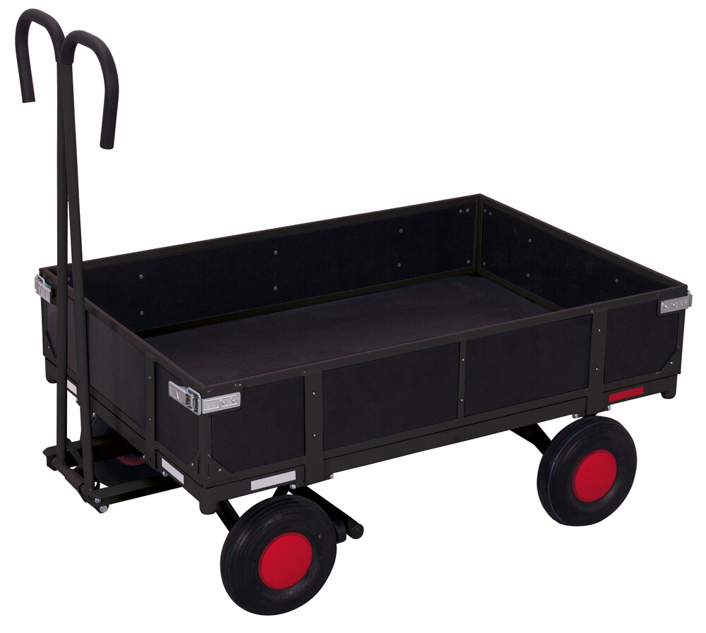 Hand platform trolley with side walls