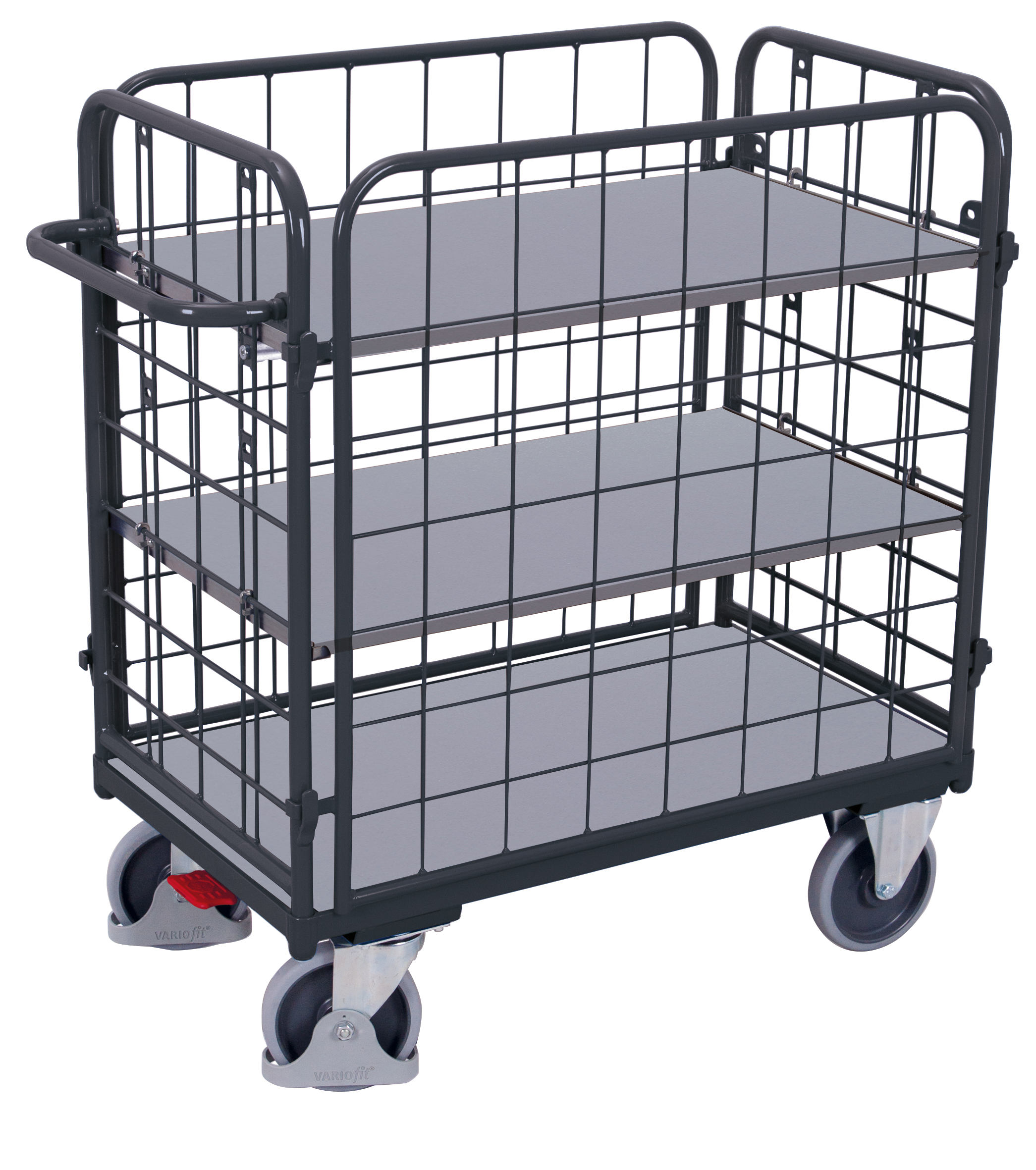 Chariot à étagères bas