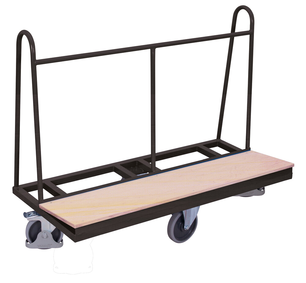 Sheet-material trolley with rhombic layout