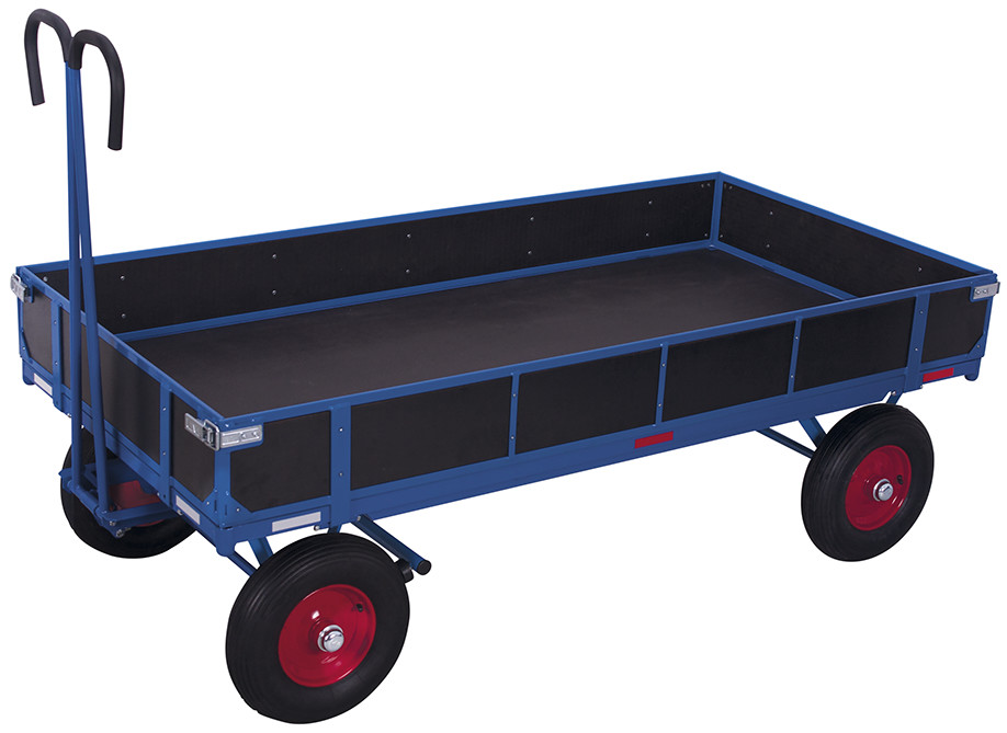 Hand platform trolley with side walls