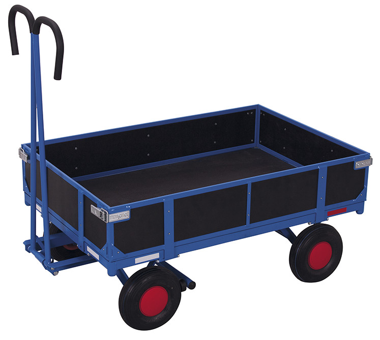 Hand platform trolley with side walls