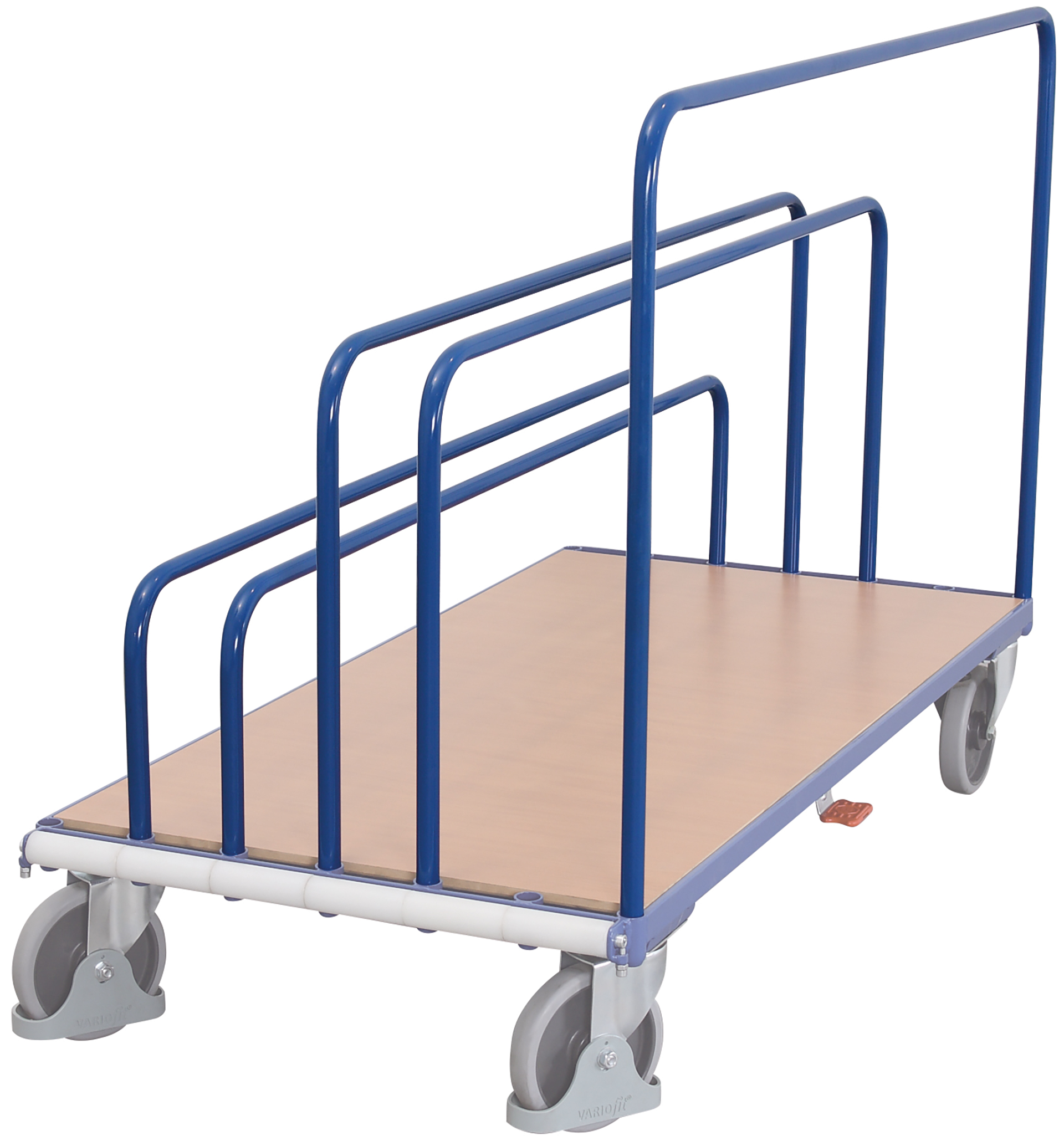 Tubular support for sheet-material trolley/stand