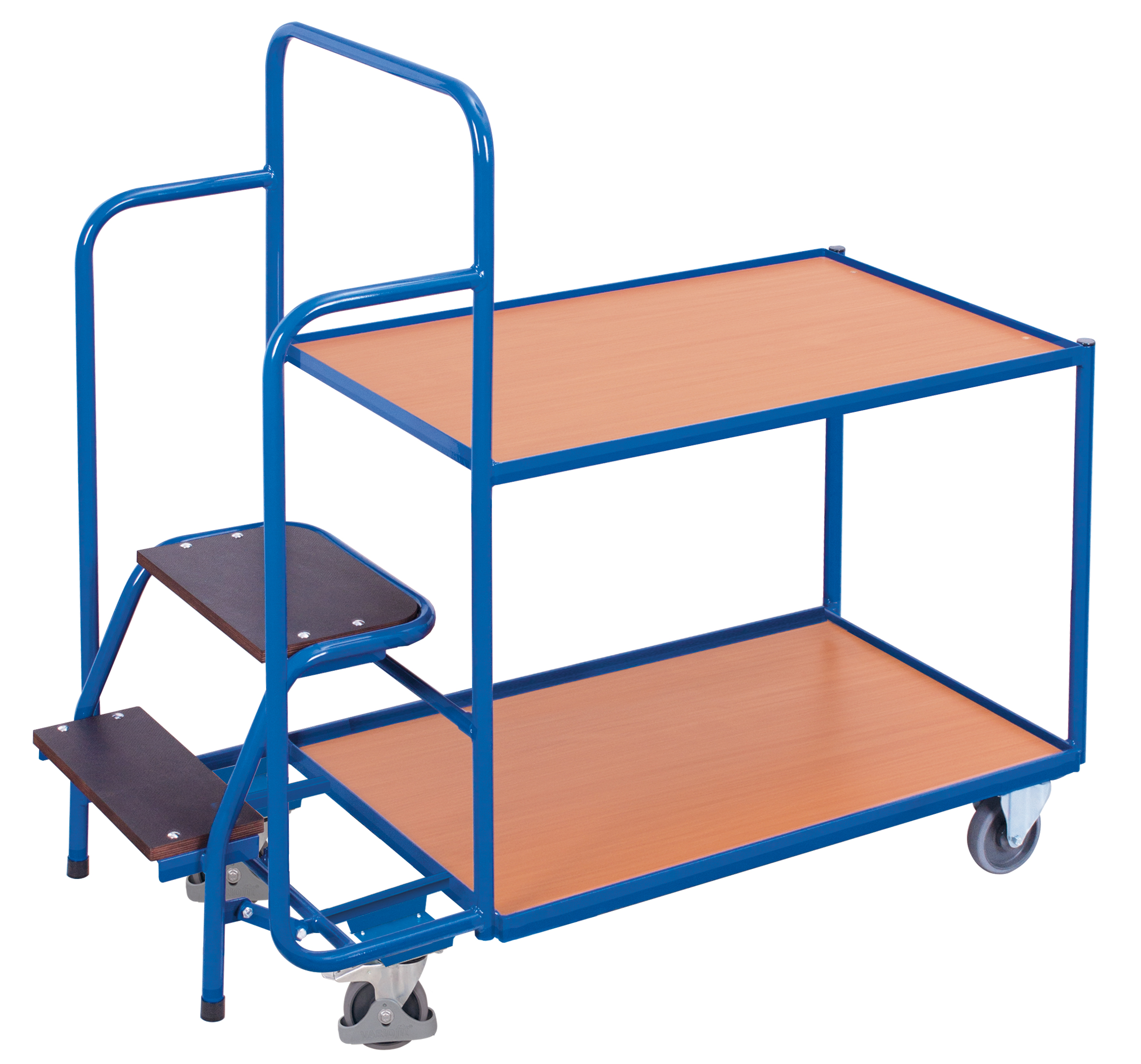 Chariot préparateur de commandes avec 2 plateaux, bas