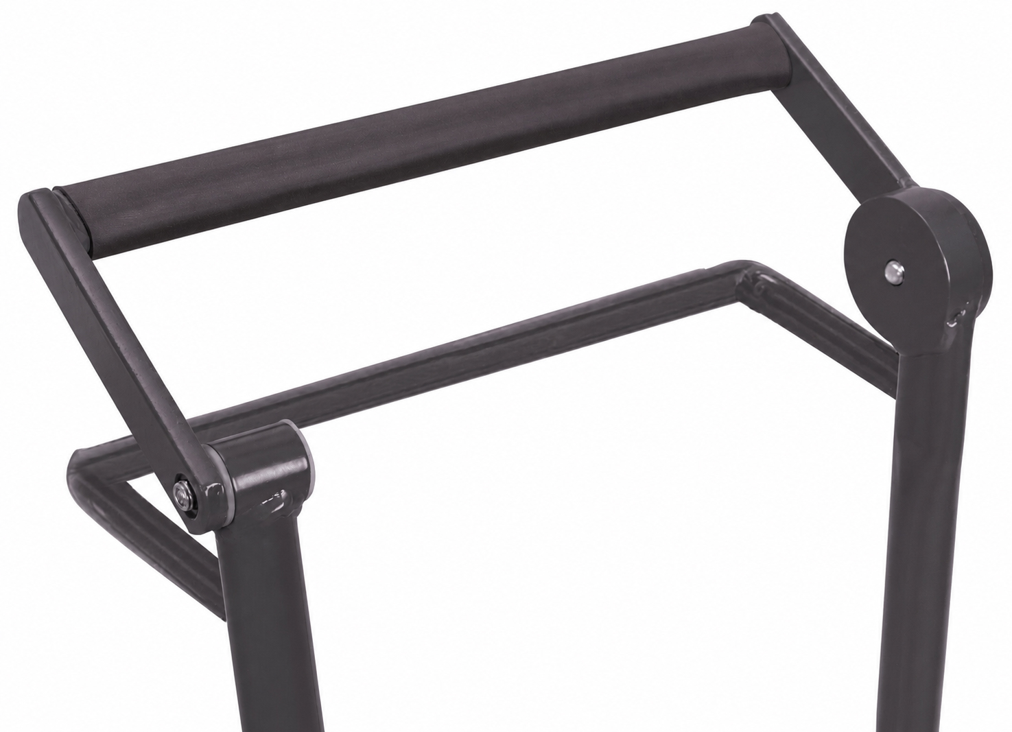 Folding push bar trolley with dead man’s brake