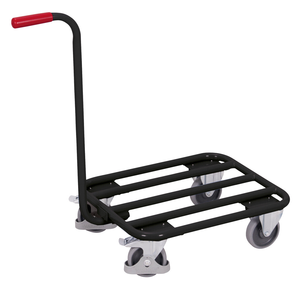 Push-handle dolly with tubular steel load surface