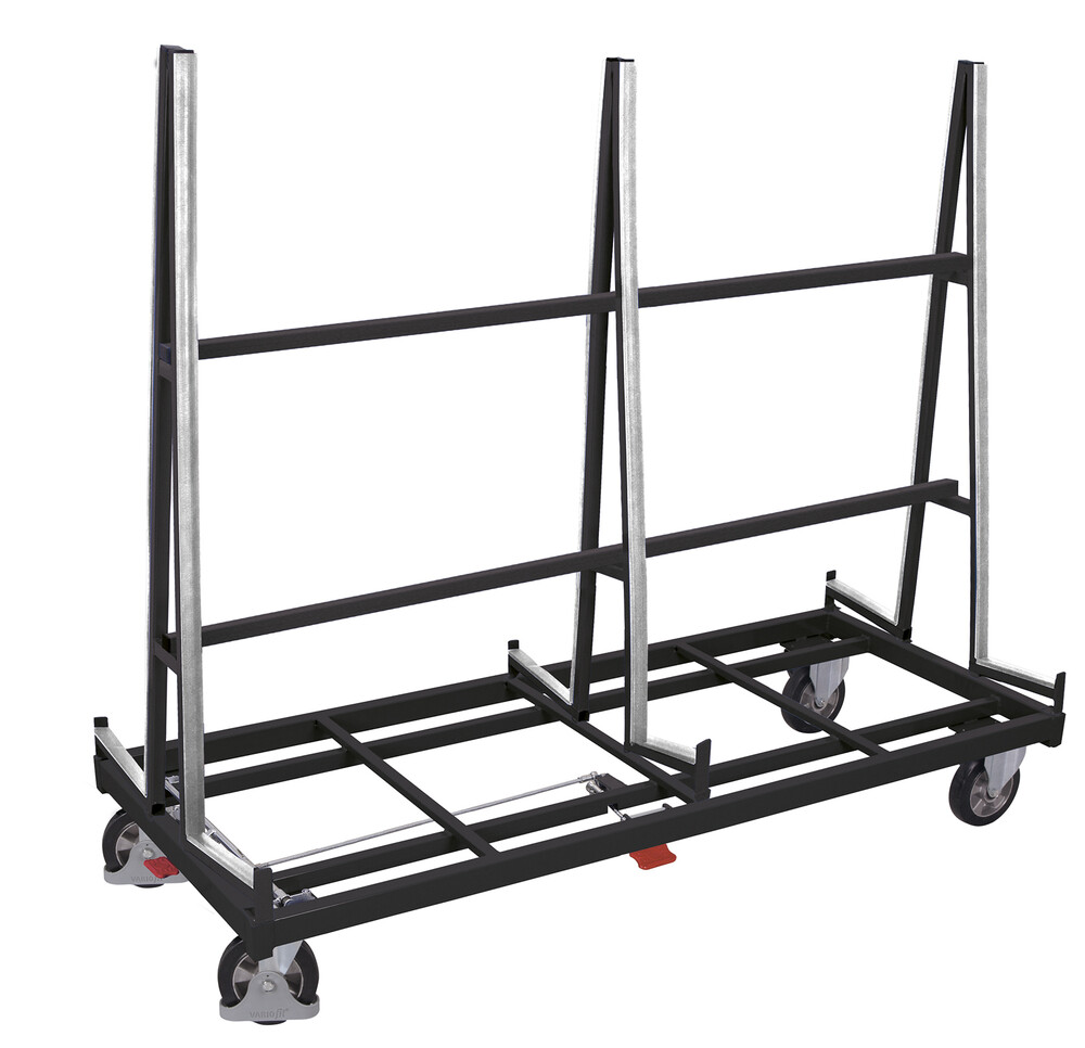 Sheet-material trolley, two-sided