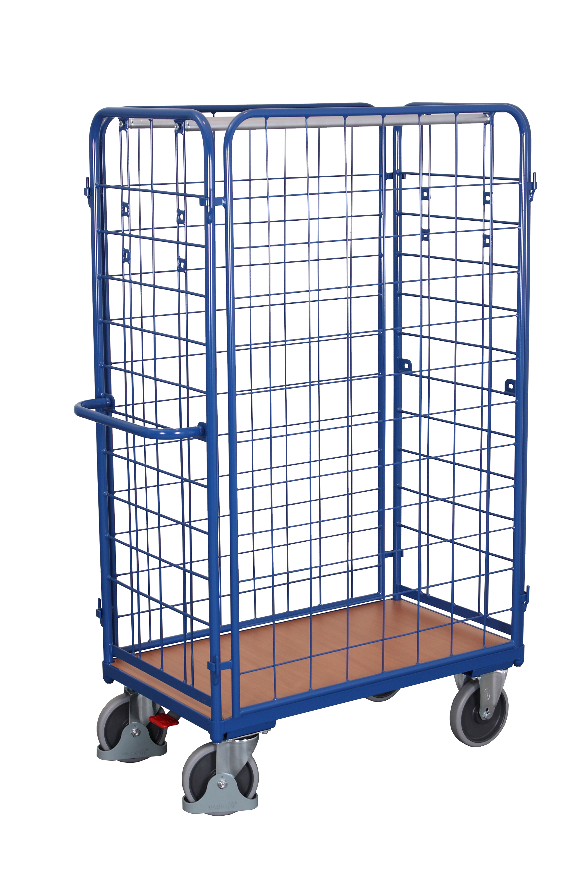 Chariot grillagé haut pour colis avec 4 parois