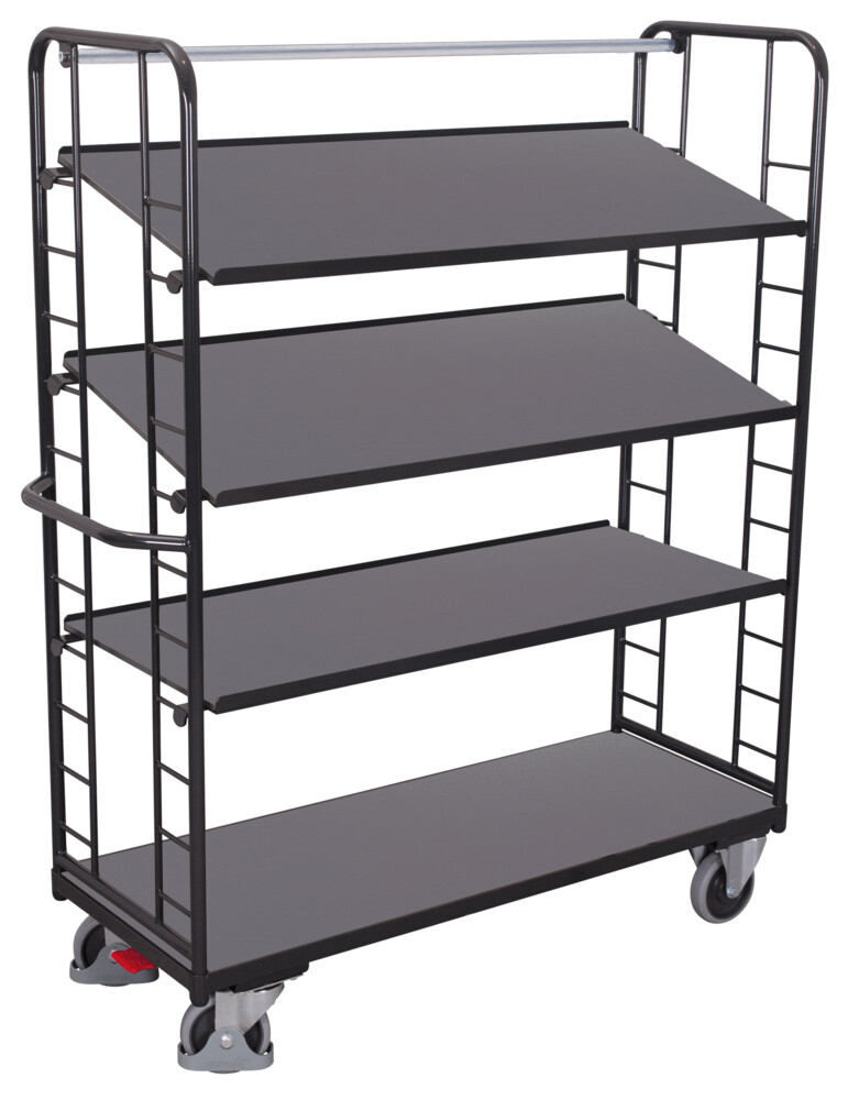 Shelf trolley with 4 wooden shelves