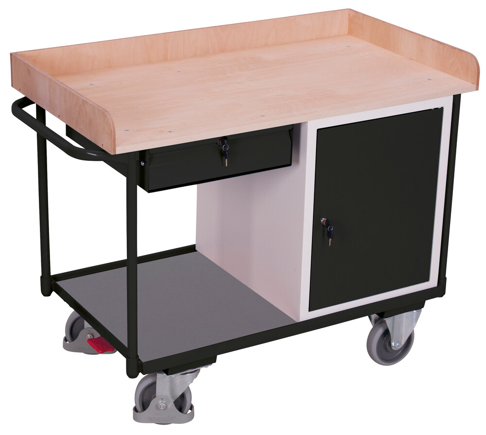 Workshop trolley with 2 load surfaces