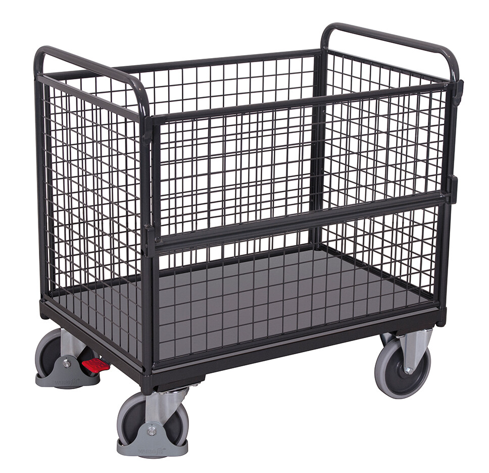 Box trolley with mesh