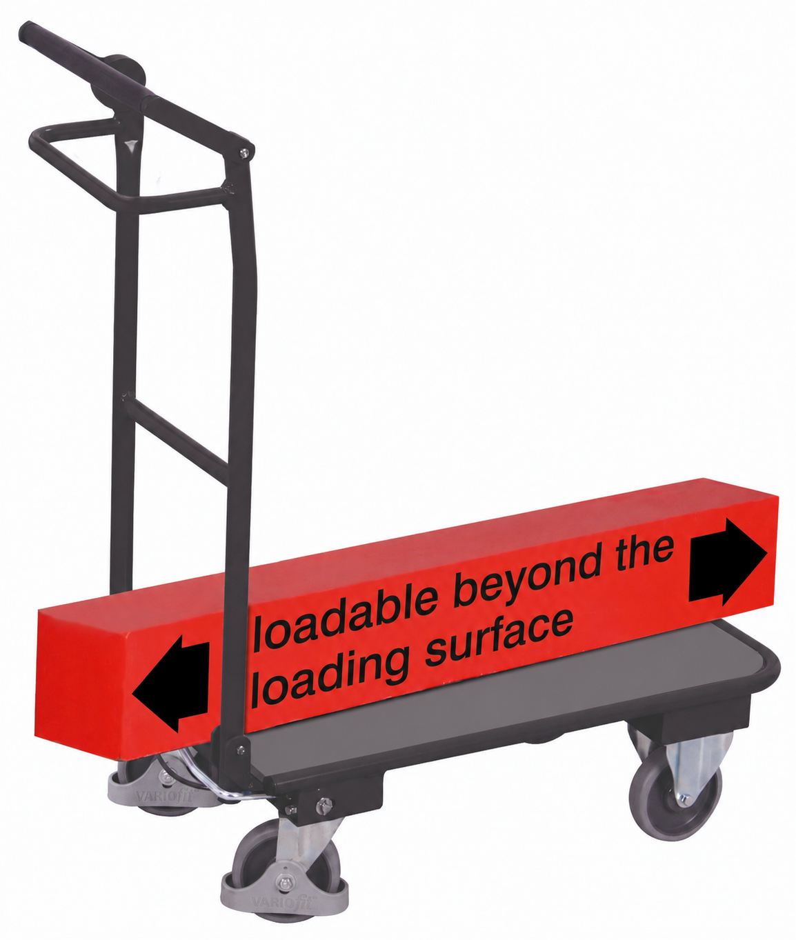 Folding push bar trolley with dead man’s brake