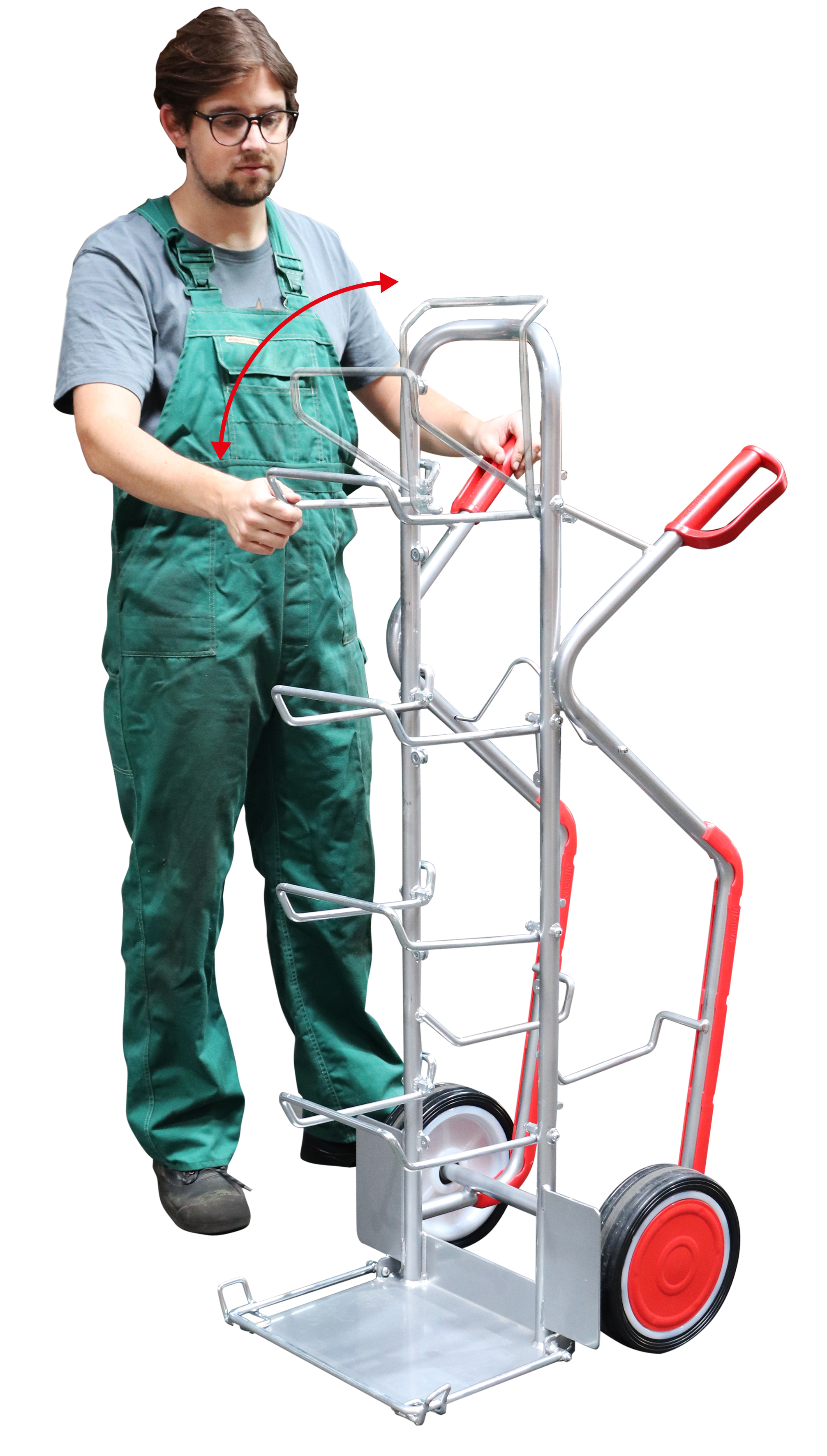Aluminiumkarre für Wasserflaschen mit Vollgummiräder
