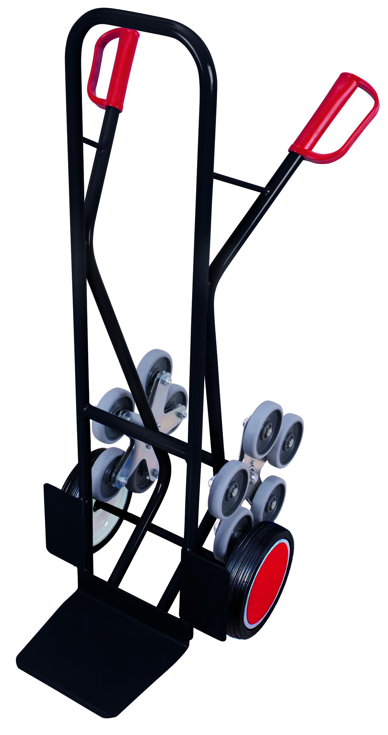 Stair-climber truck with 2 five-arm star wheels