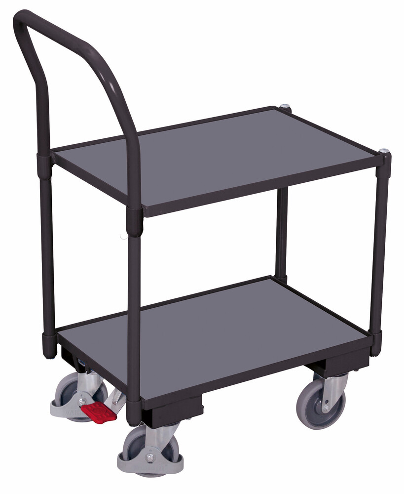 Euro-System-Roller mit 2 Ladeflächen (10 mm Rand) und Schiebebügel