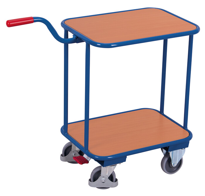 Push-handle dolly with 2 load surfaces