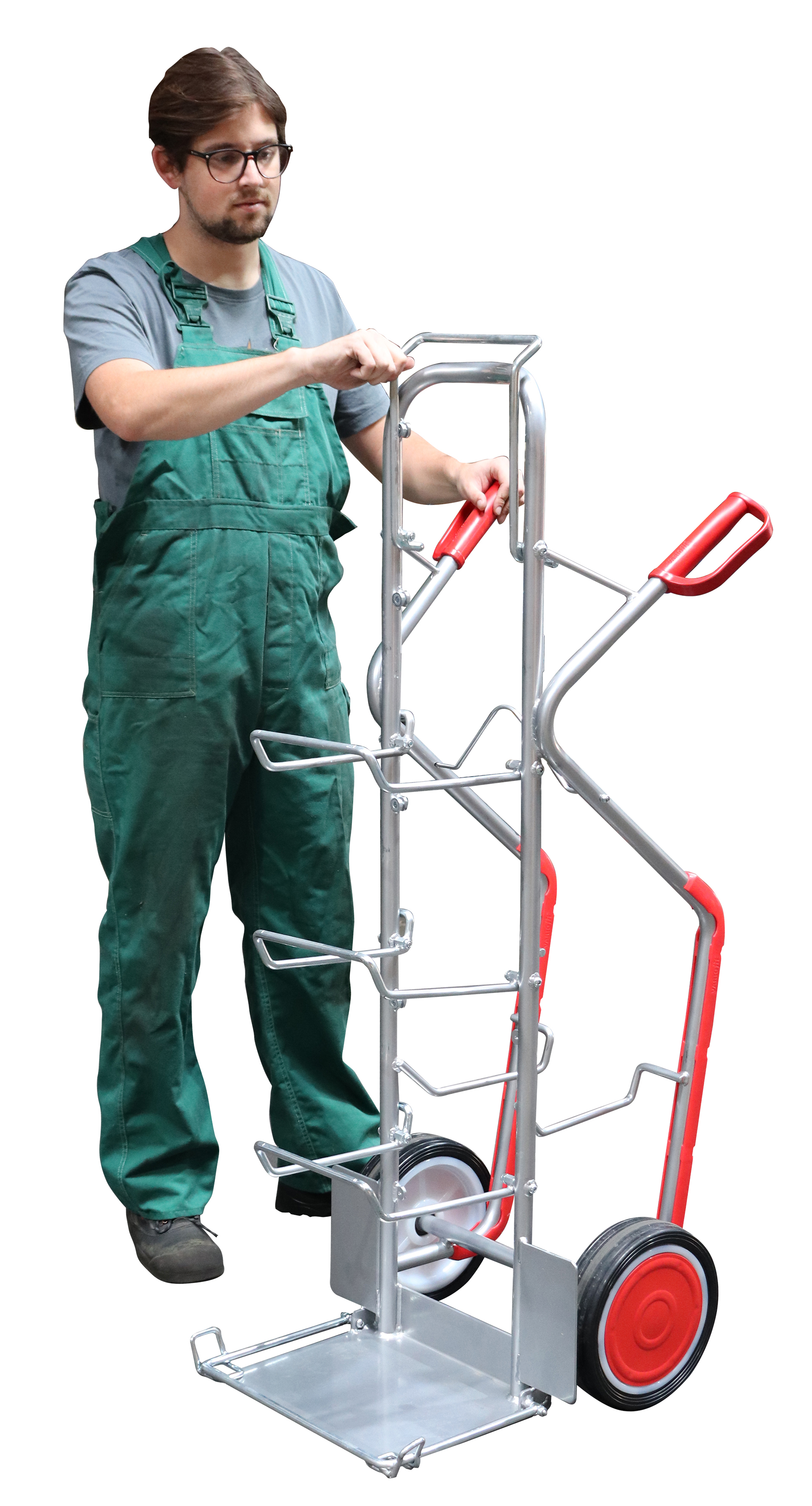 Aluminiumkarre für Wasserflaschen mit Vollgummiräder
