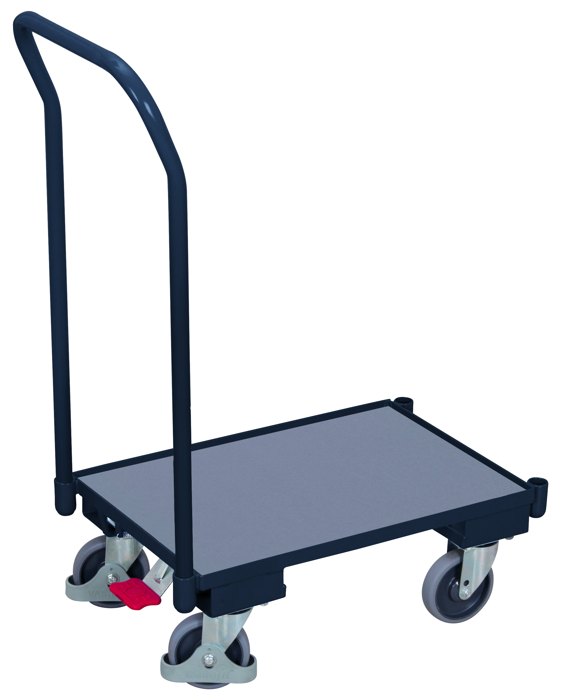 Euro system dolly with board (edge 10 mm) and push bar