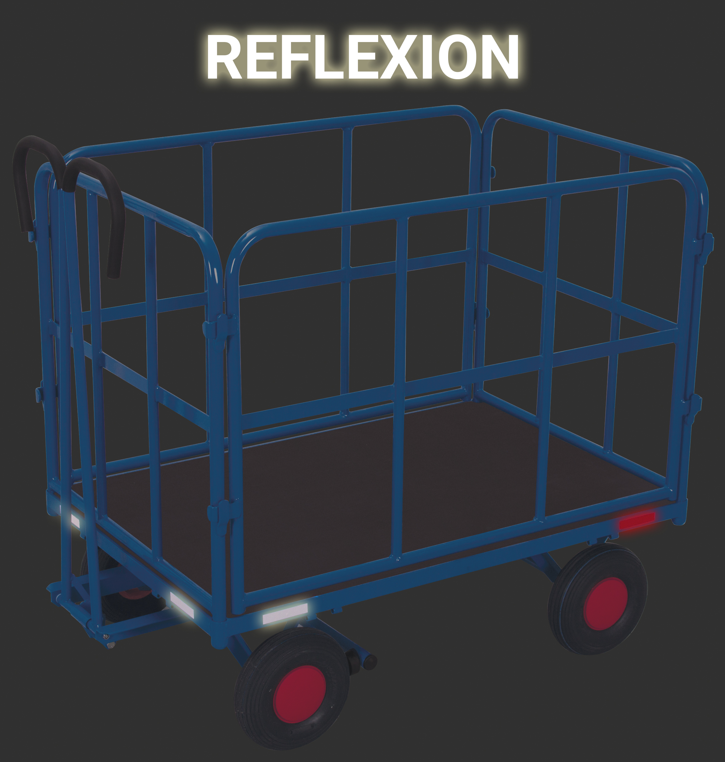 Remorque manuelle avec 4 ridelles en tub de acier