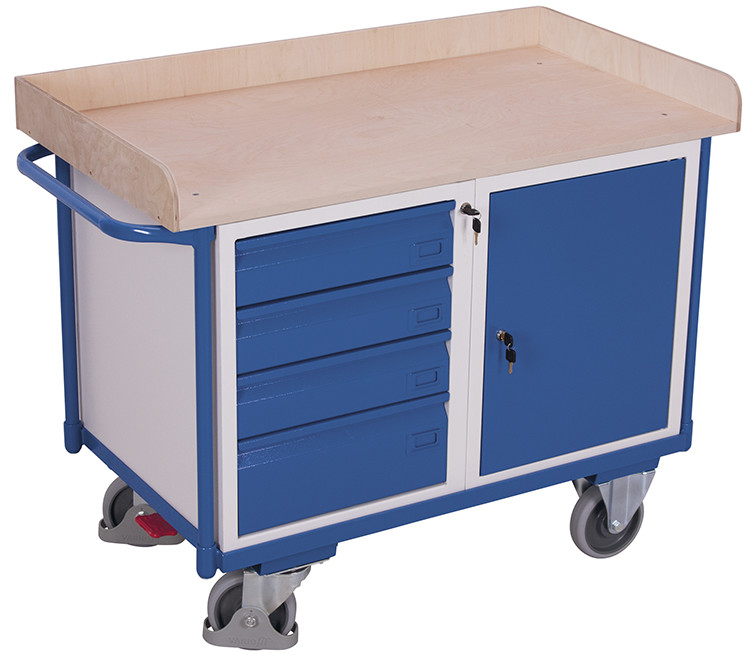 Workshop trolley with 1 load surface