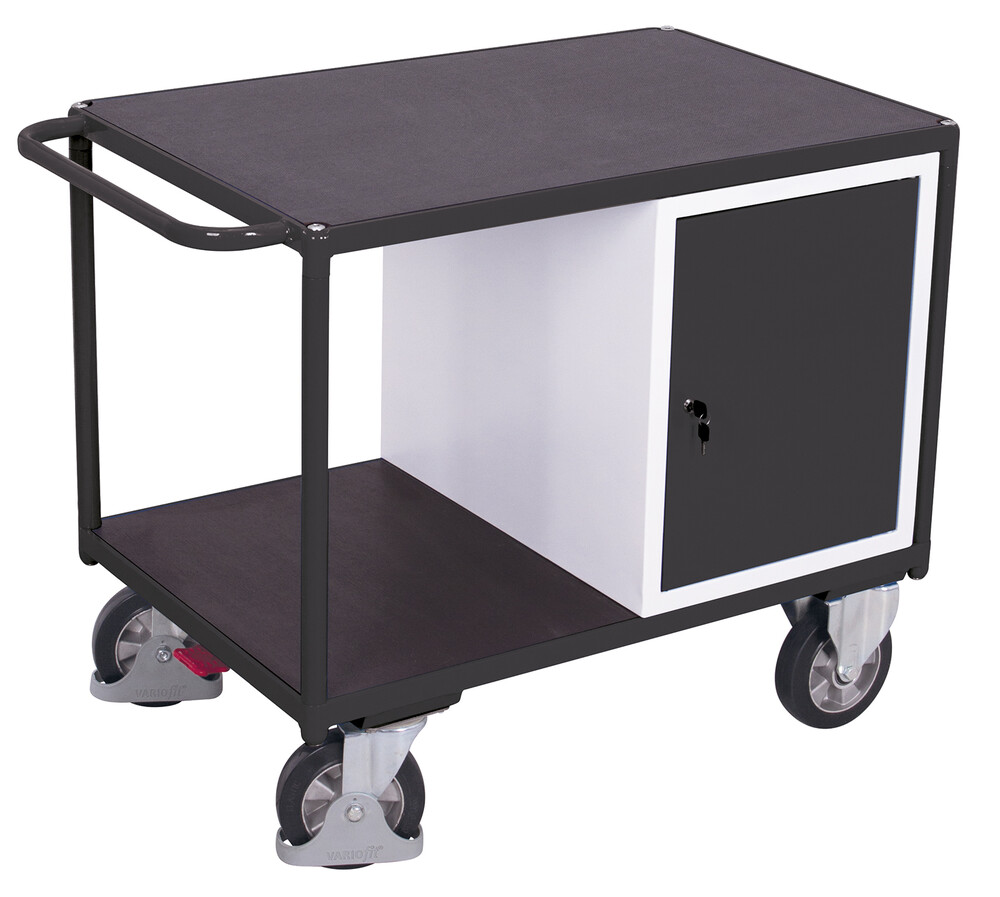 Heavy-duty workshop trolley with 2 load surfaces