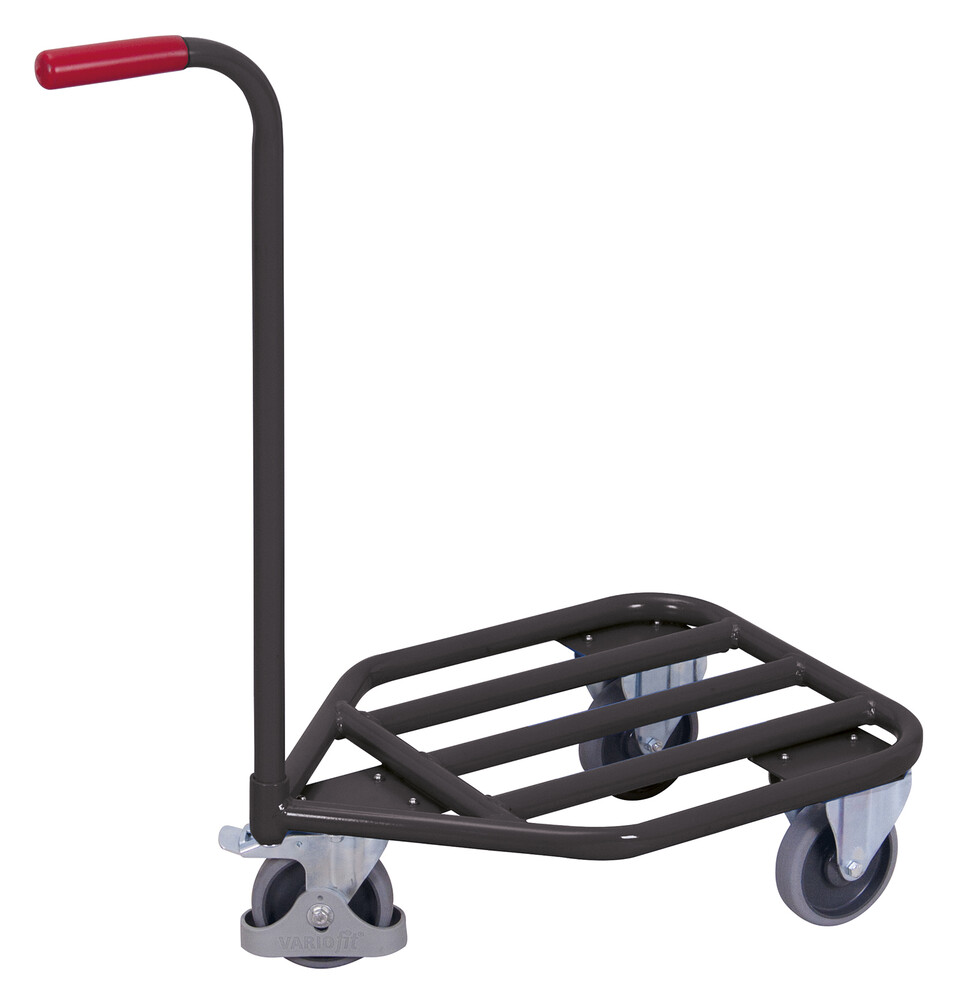 Push-handle dolly with tubular steel load surface