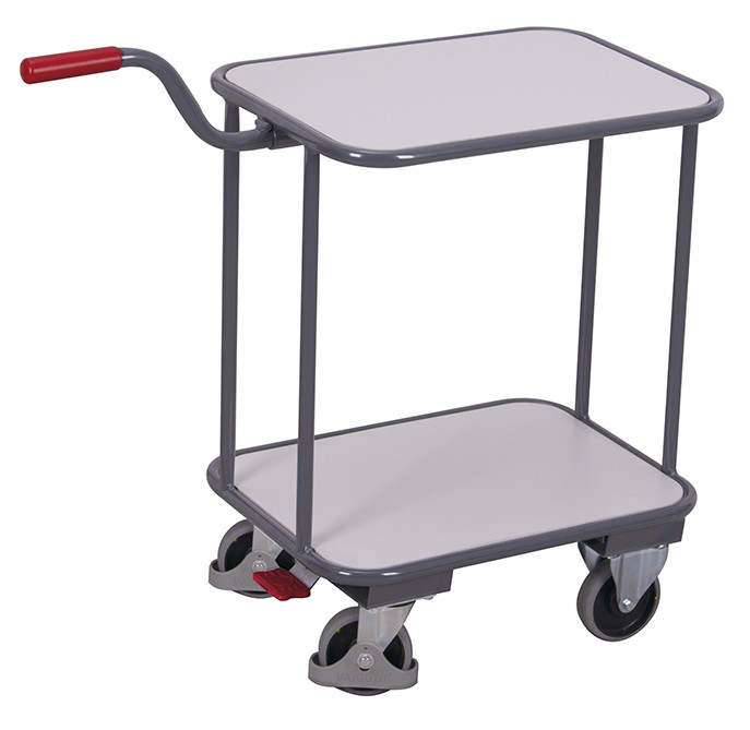 ESD push-handle dolly with 2 load surfaces