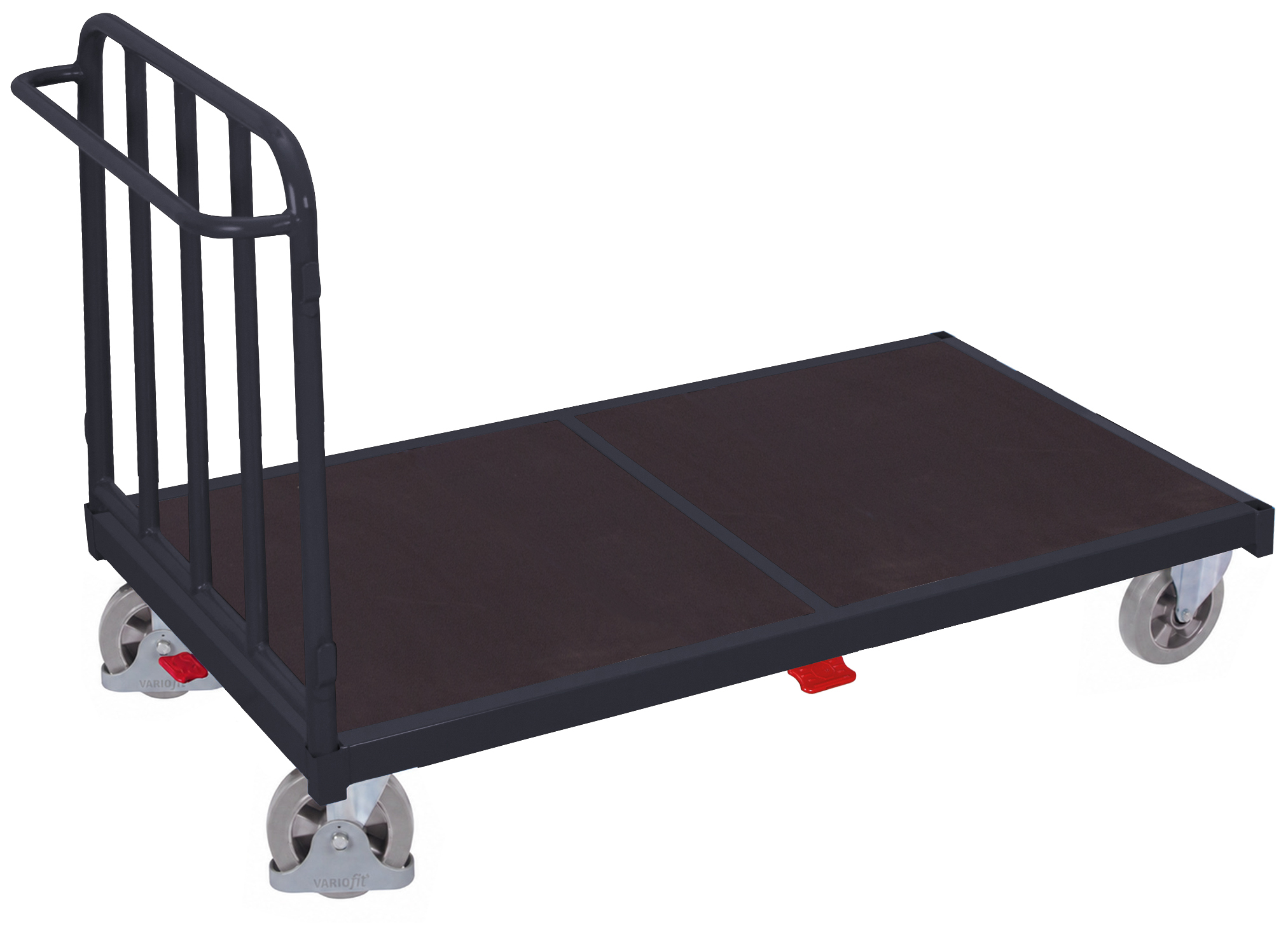 Single-end trolley with vertical tubes