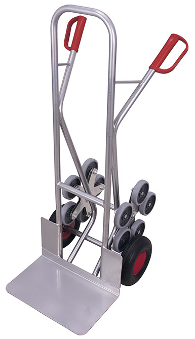 Aluminium stair-climber truck with 2 five-arm star wheels