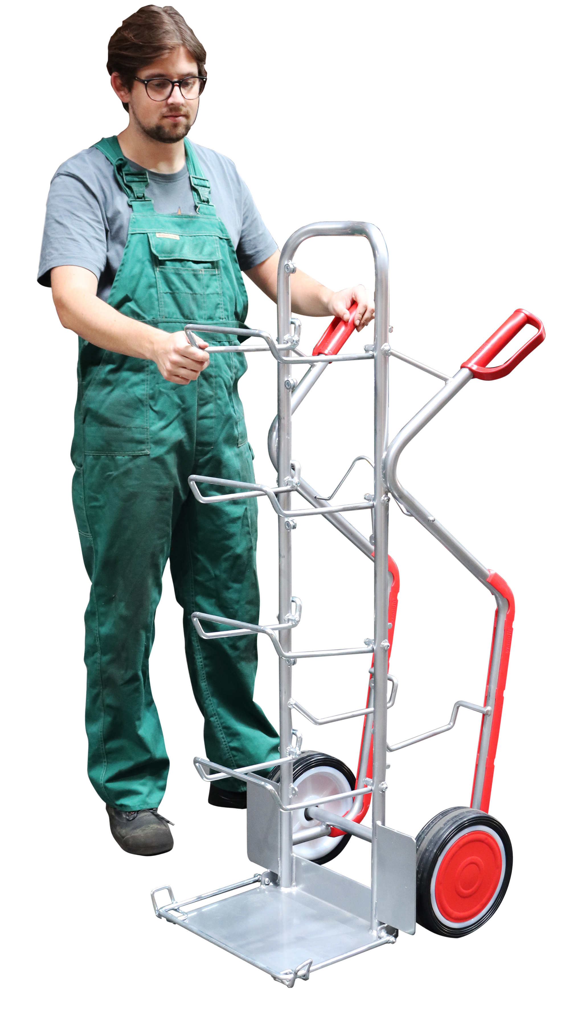 Aluminiumkarre für Wasserflaschen mit Vollgummiräder
