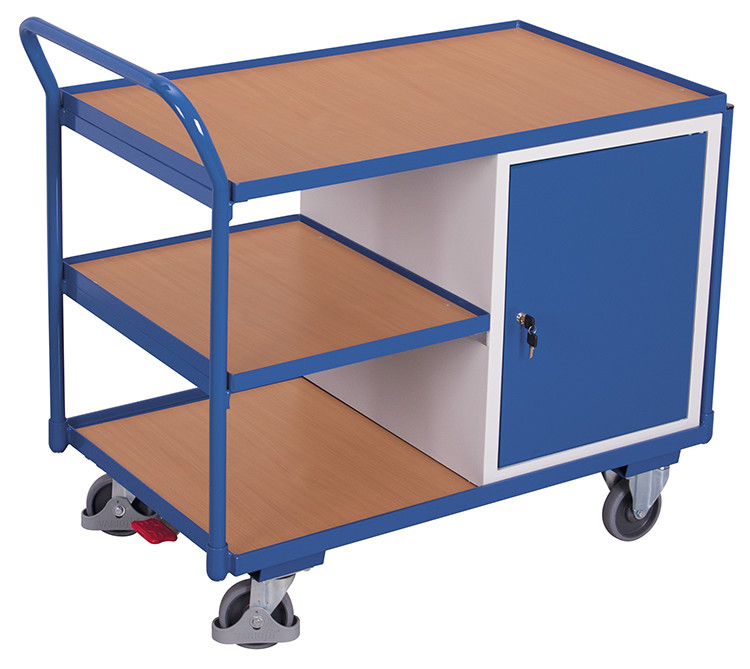 Workshop trolley with 3 load surfaces