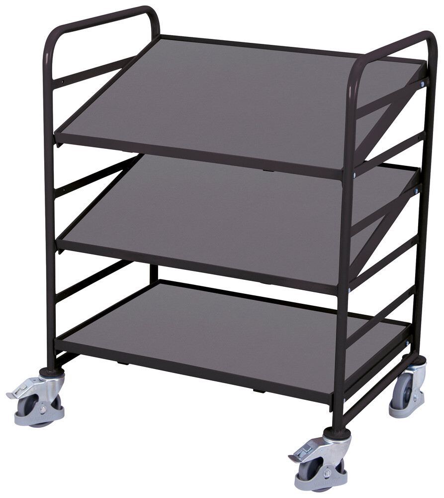 Euro container trolley with 3 wooden shelves