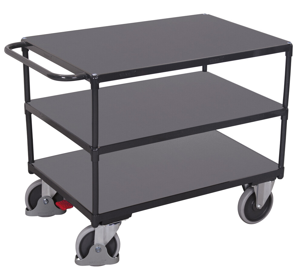 Heavy-duty table trolley with 3 load surfaces