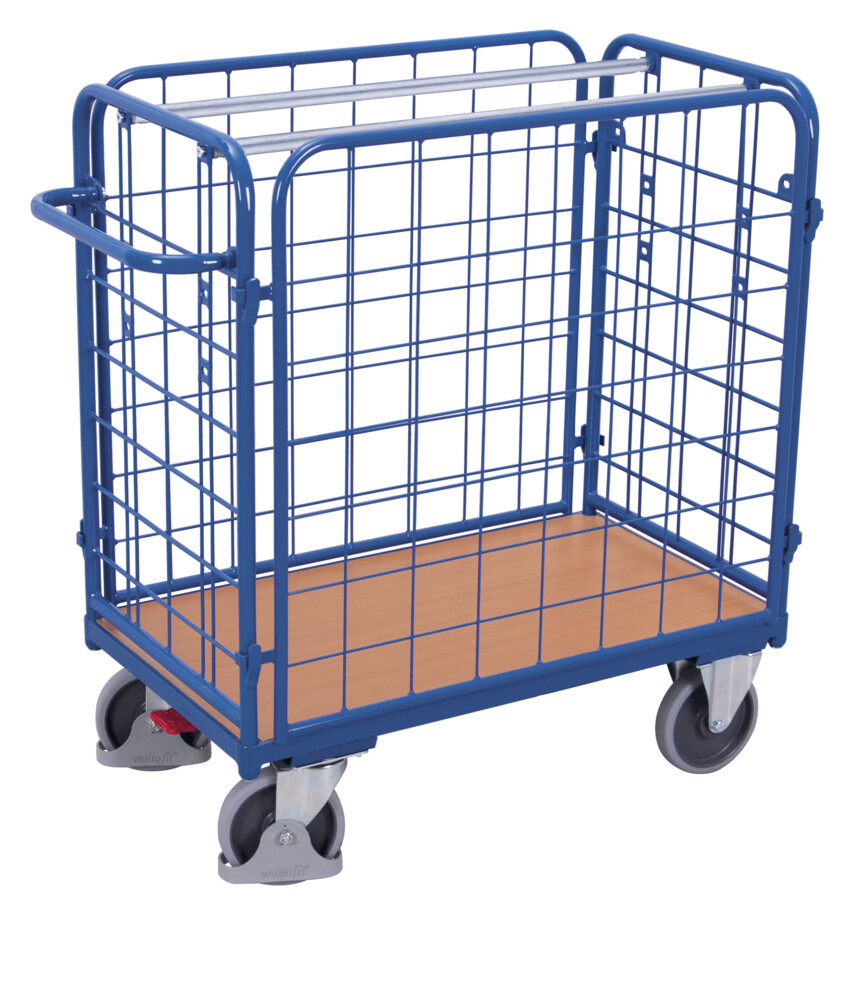 Four-sided parcel trolley, low