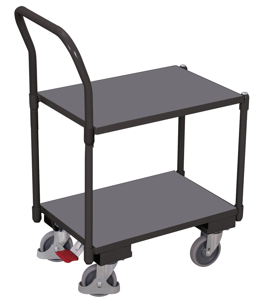 Euro system dolly with 2 load surfaces and push bar