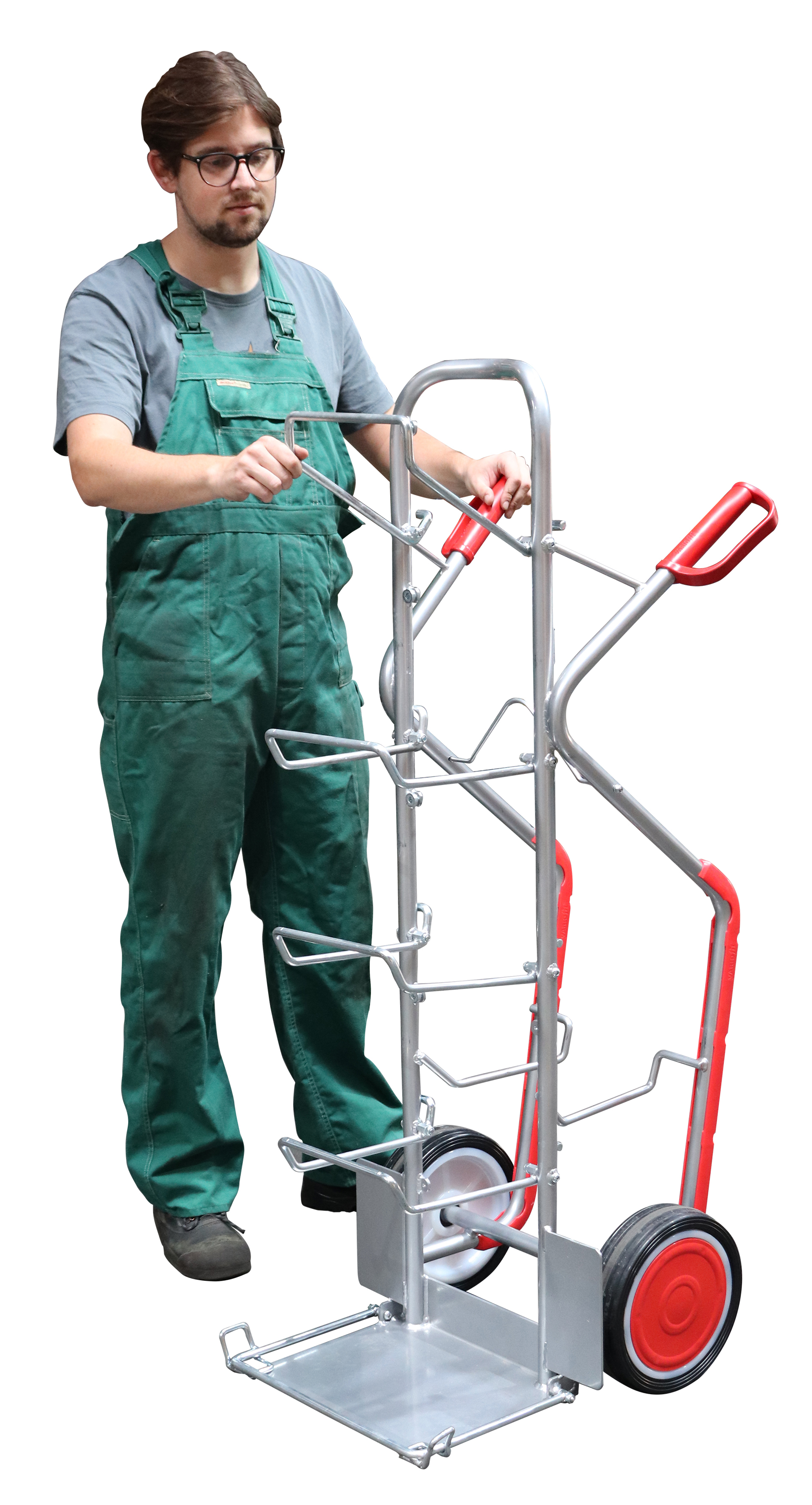 Aluminiumkarre für Wasserflaschen mit Vollgummiräder