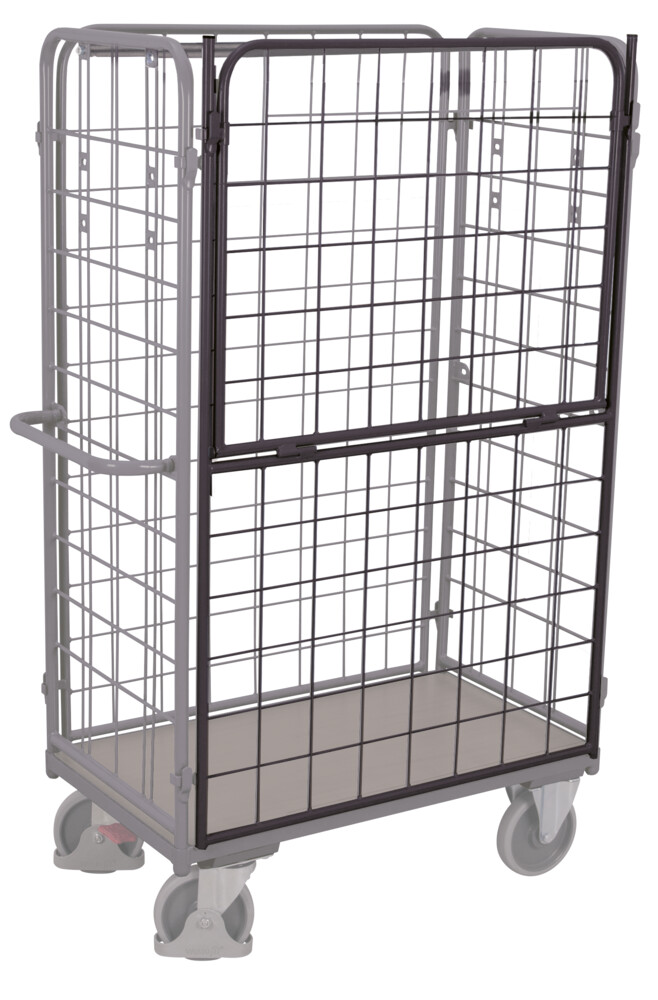 Side walls with folding top half for parcel/shelf trolleys, high