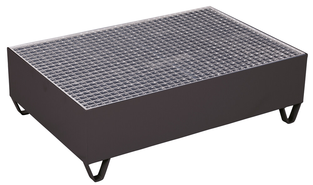 Drip tray with grating for 2 drums of 200 l capacity