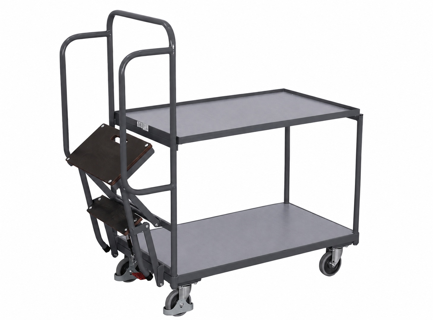 Chariot préparateur de commandes avec 2 plateaux, bas