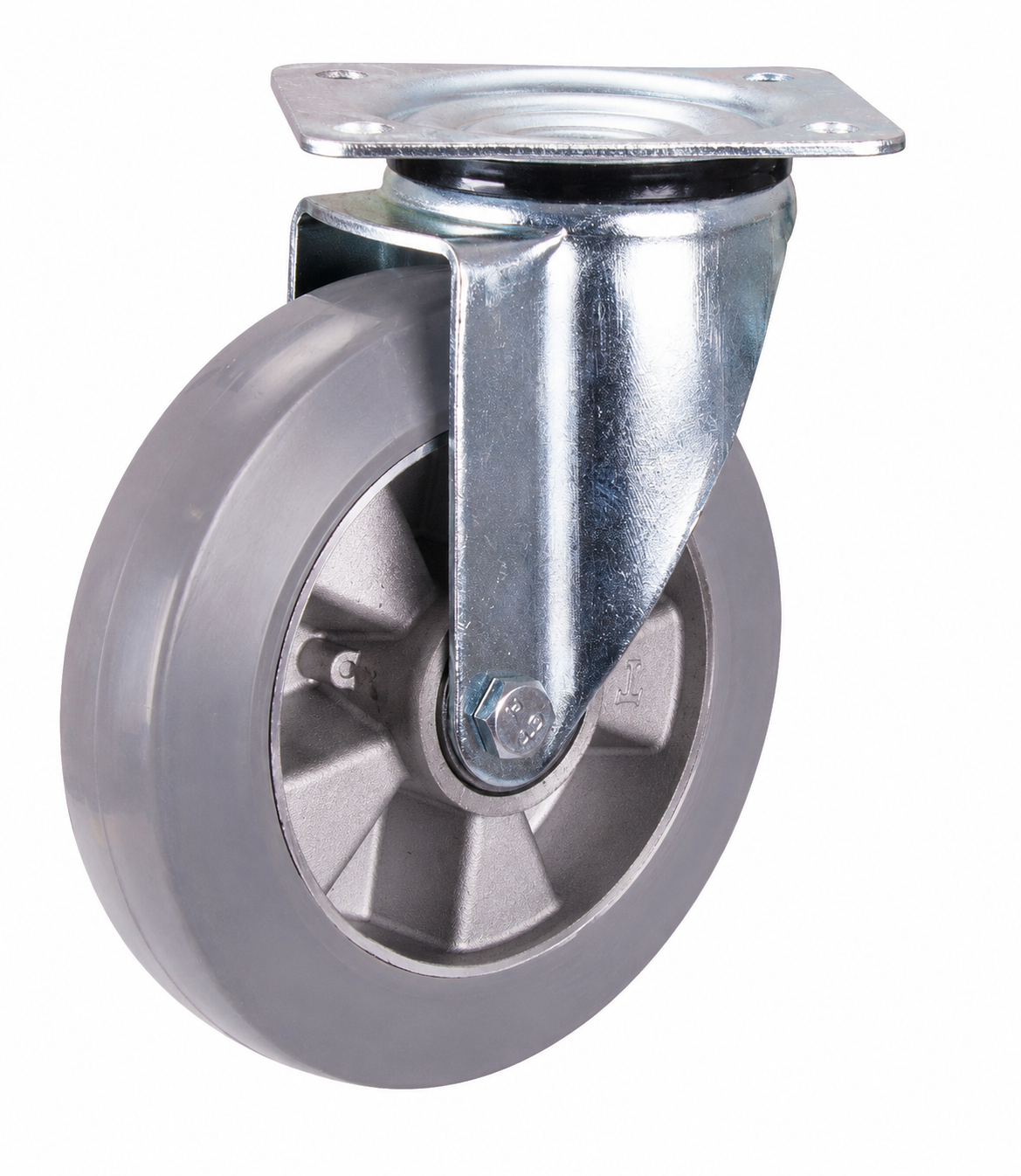 Lenkrolle Elastikvollgummi, 200 x 50 mm, grau