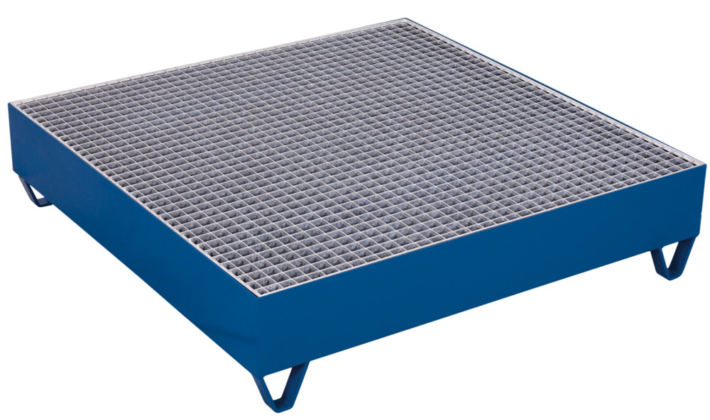 Drip tray with grating for 4 drums of 200 l capacity