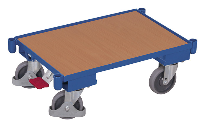 Euro system dolly with board (edge 10 mm) and sockets