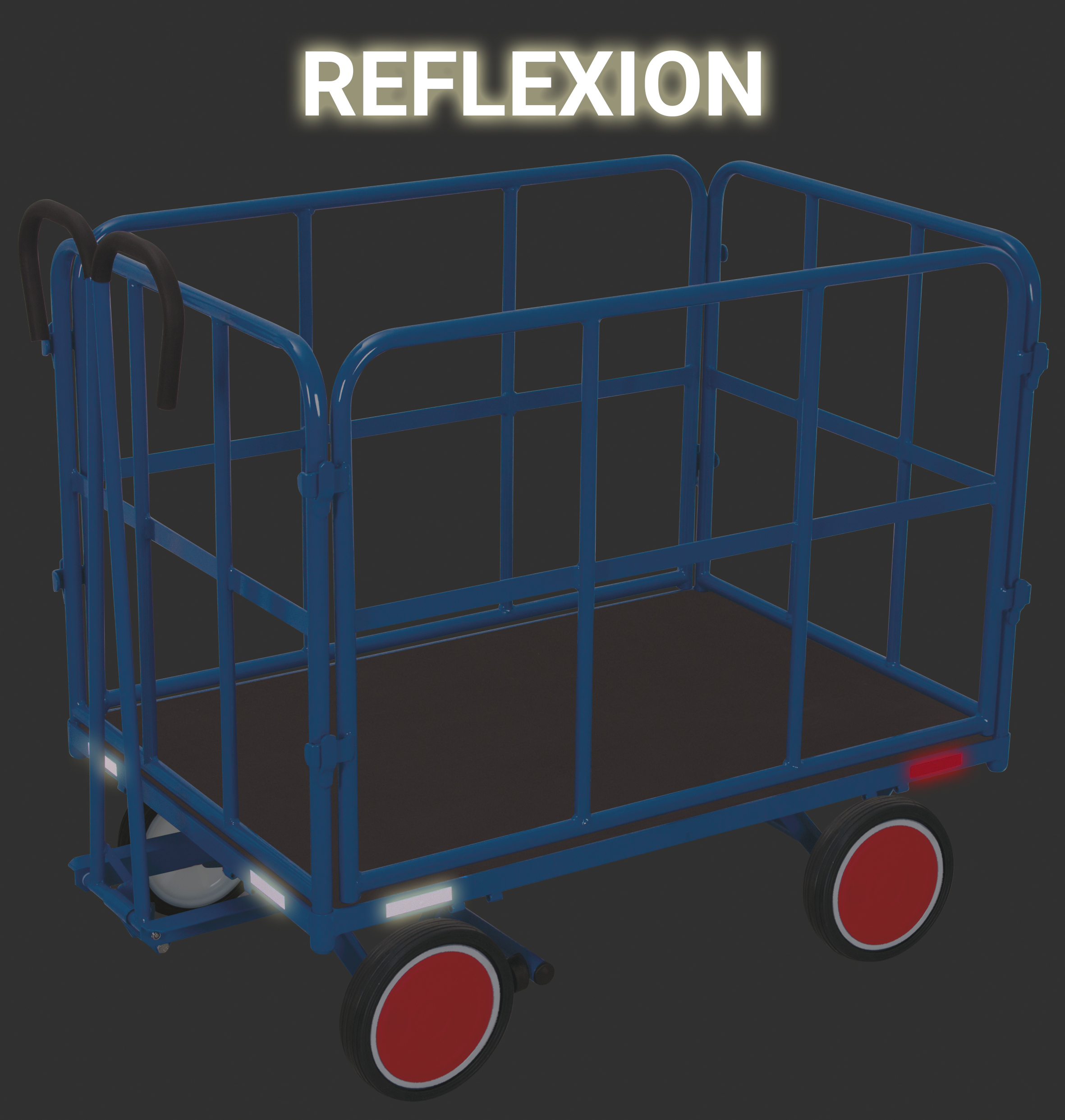 Remorque manuelle avec 4 ridelles en tub de acier
